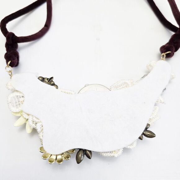 Plunder BUBBLY Rhinestone Lace Pearl Red Velvet Statement Necklace - Picture 7 of 7